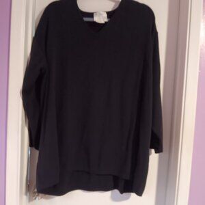 Ulla Popken Women's  Vintage Over Sized  Black Sweater Tunic